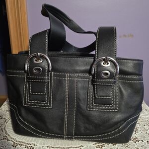 Coach Black Leather Shoulder Bag